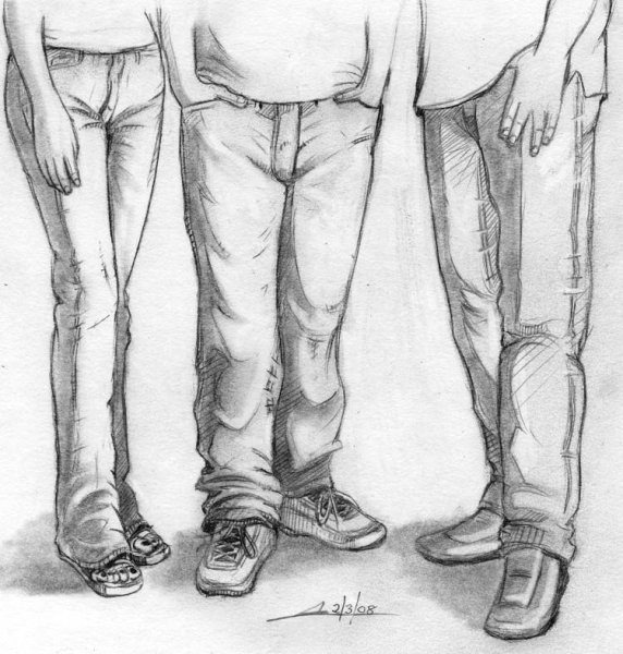 Технический эскиз мужских брюк карго