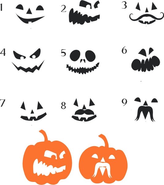 Грим тыква на Хэллоуин на лице