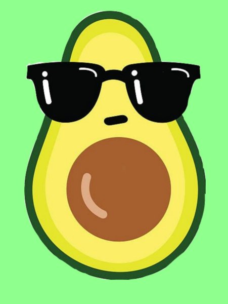Авокадо в очках вектор
