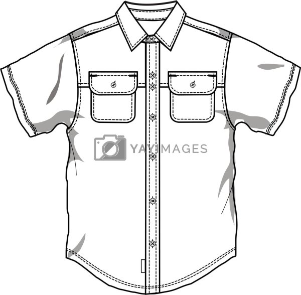 Эскиз рубашки с коротким рукавом