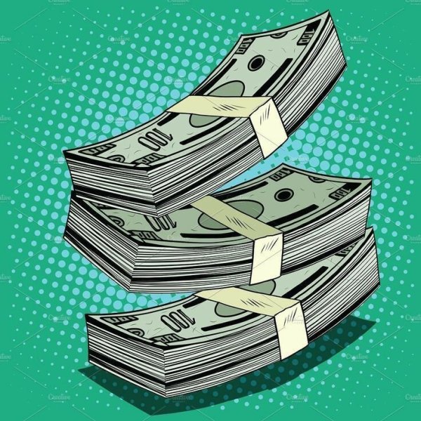 Пачка долларов рисунок