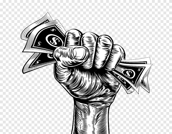 Деньги сжатые в кулаке
