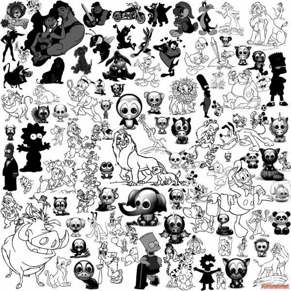 Наклейки черно белые много