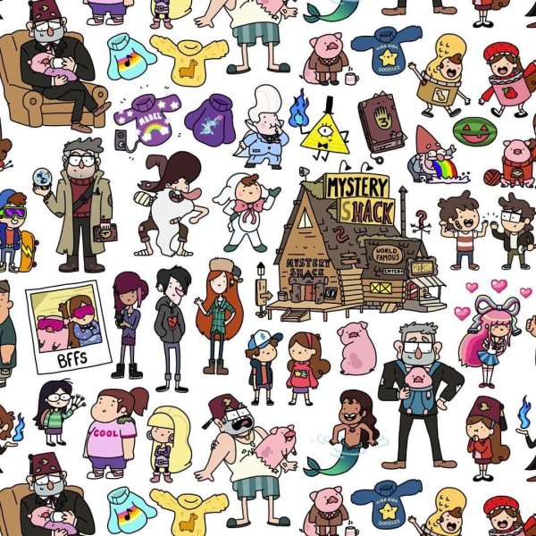 Много картинок на одном листе