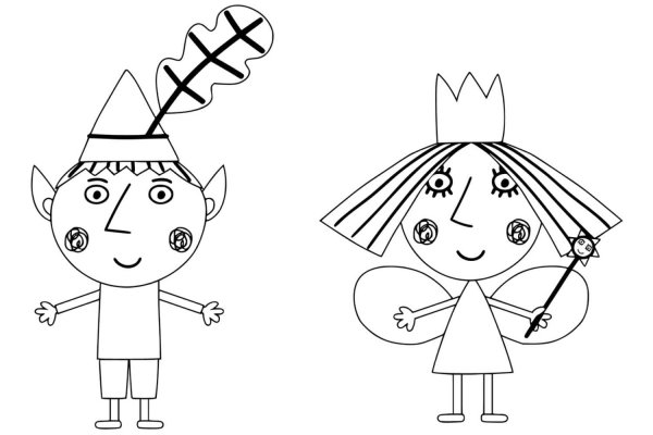 Разукрашки маленькое королевство Бена и Холли