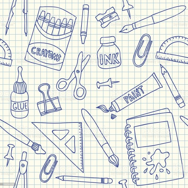 Школа принадлежности на бумаге