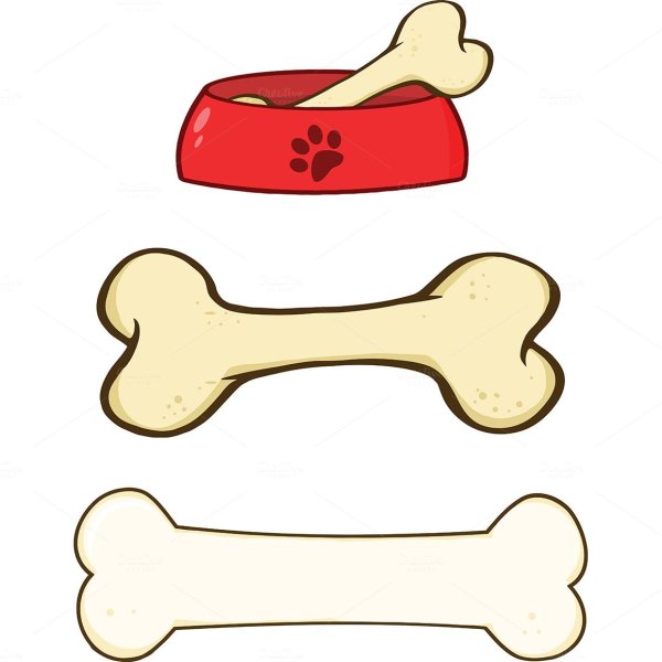 Мультяшный собака с косточкой