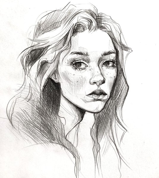 Эскиз портрета девушки