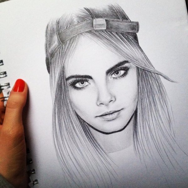 Кара Делевинь рисунок