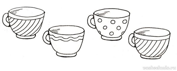 Раскраска посуда для детей 4-5 лет