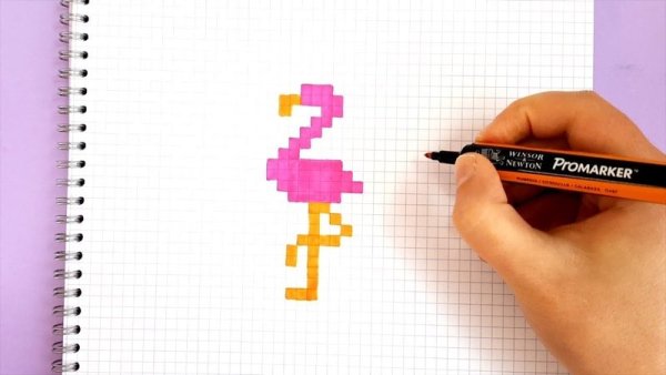 Рисунки в клеточку в блокноте