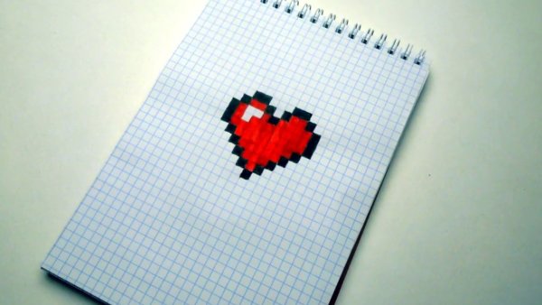 Рисование в блокноте в клетку