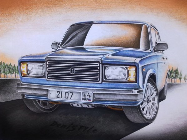 Нарисовать ВАЗ 2107