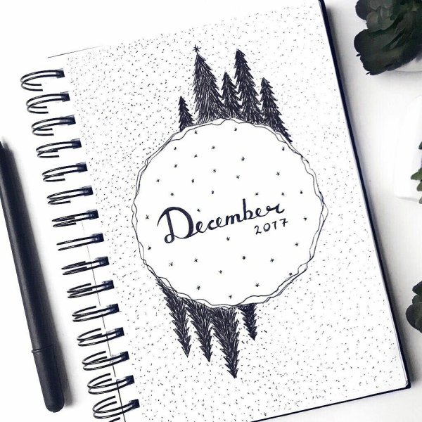 Новогодние скетчи для скетчбука