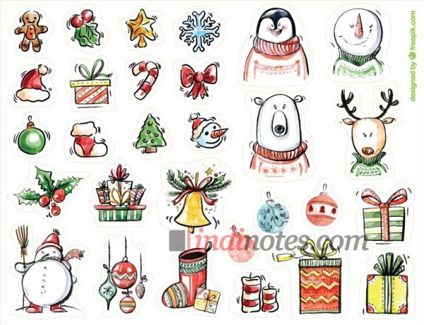 Новогодняя елочка черной ручкой