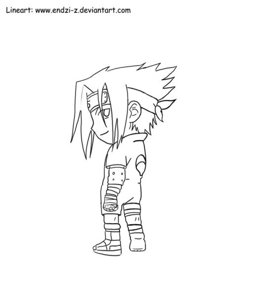 Раскраски по Наруто Чиби