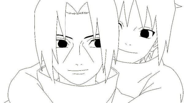 Раскраска Итачи и Саске