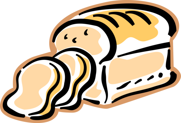 Нарисованный хлеб на белом фоне