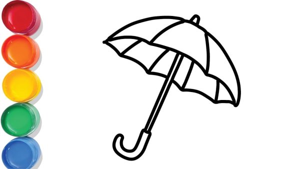 Тучка с зонтиком раскраска