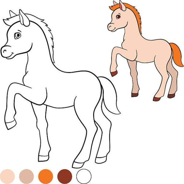 Контур жеребенка для детей