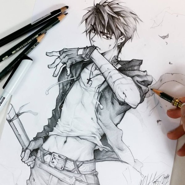 Наброски аниме парней