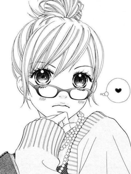 Раскраски в стиле аниме для девочек