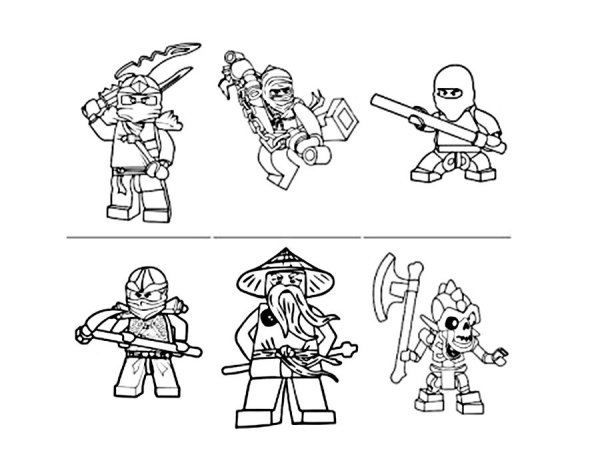 Раскраски лего Ниндзяго человечки