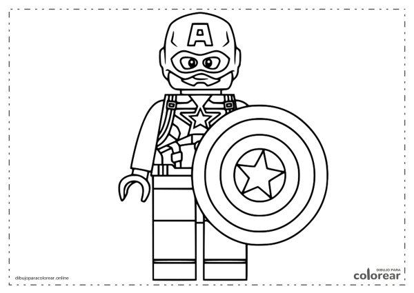 Раскраска лего Мстители Капитан Америка