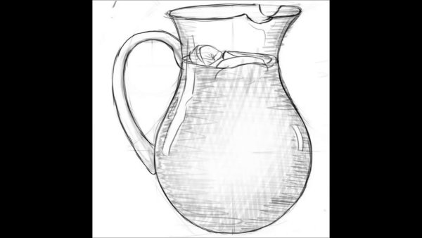 Этапы рисования кувшина