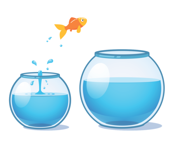 Рыбка в аквариуме вектор