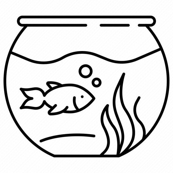 Рыба в аквариуме на прозрачном фоне