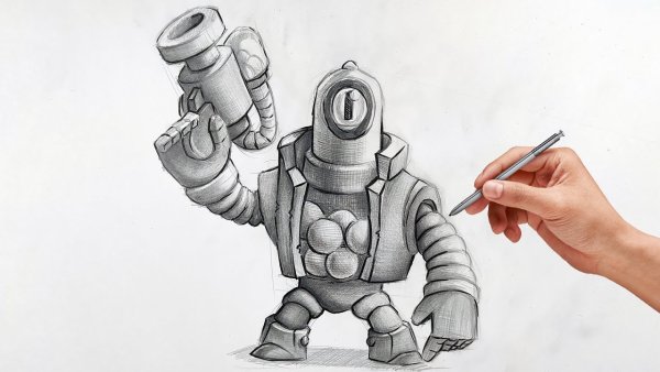 Нарисовать Рико из БРАВЛ старса