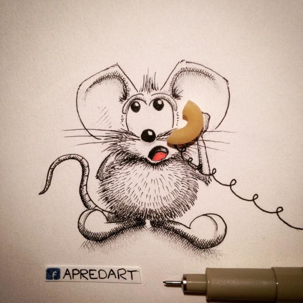 Мышь фломастерами