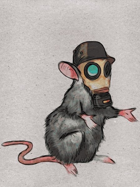 Крыса в противогазе