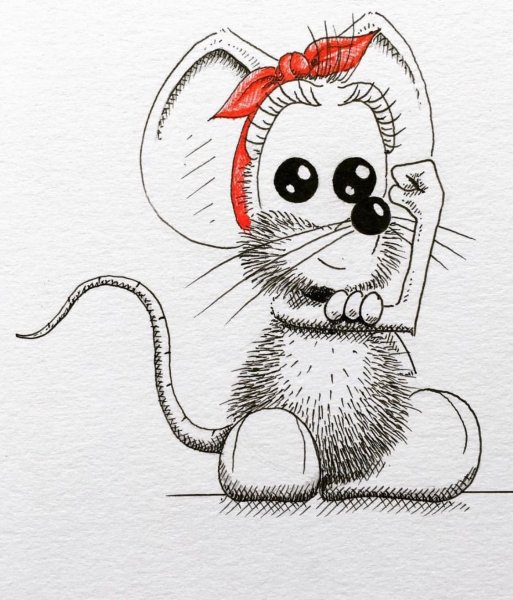 Рисунки мышки карандашом прикольные