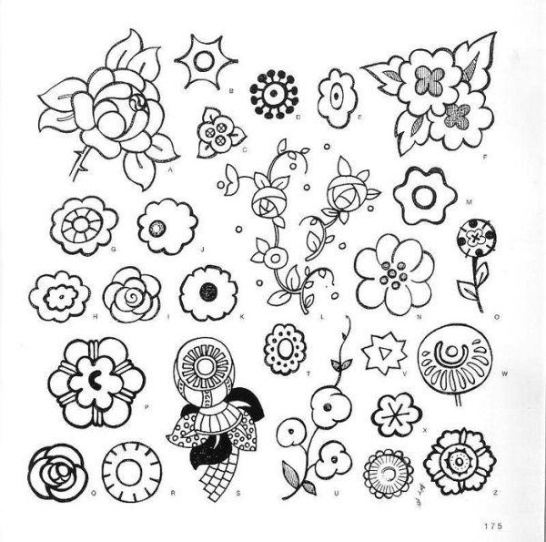 Узоры для рисования цветы маленькие