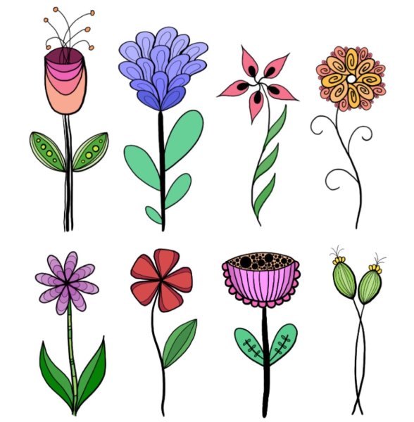 Маленькие цветы рисунок