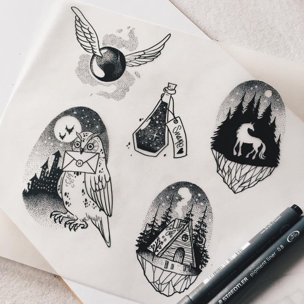 Маленькие рисуночки ручкой