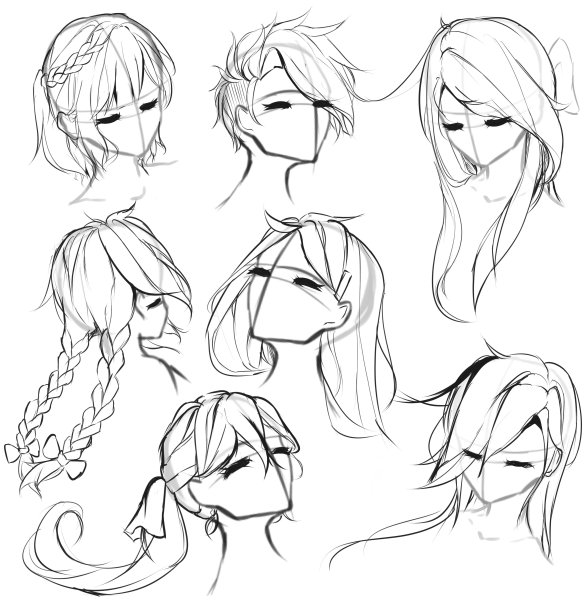 Аниме референс аниме волосы