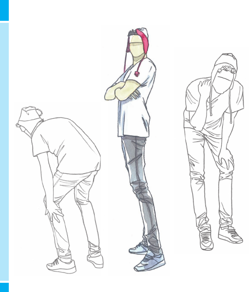 Позы людей для рисования набросков в одежде