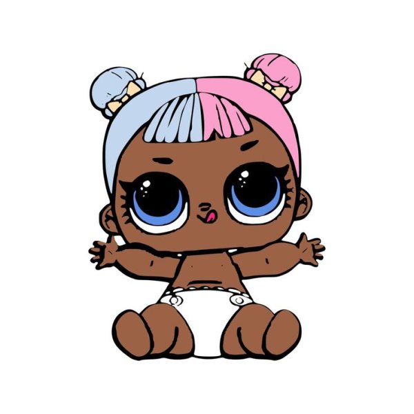 Кукла ЛОЛ черно белая