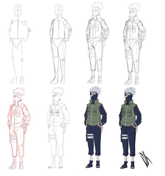 Референс человека в полный рост поэтапно