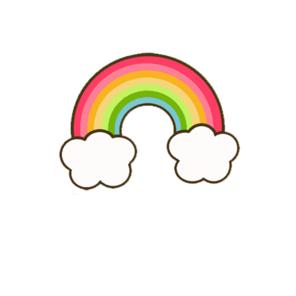 Милые облака с радугой