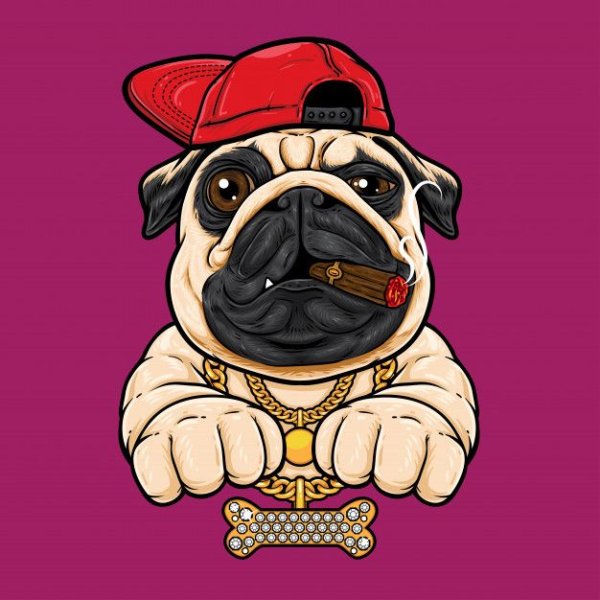 Мультяшные мопсы