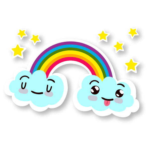 Облако с радугой аппликация