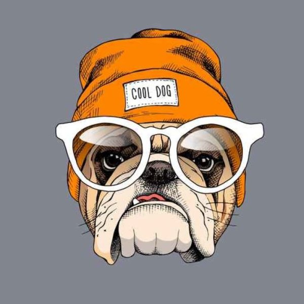 Собака в очках рисунок