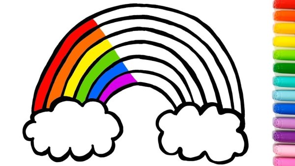Кавайное облачко с радугой