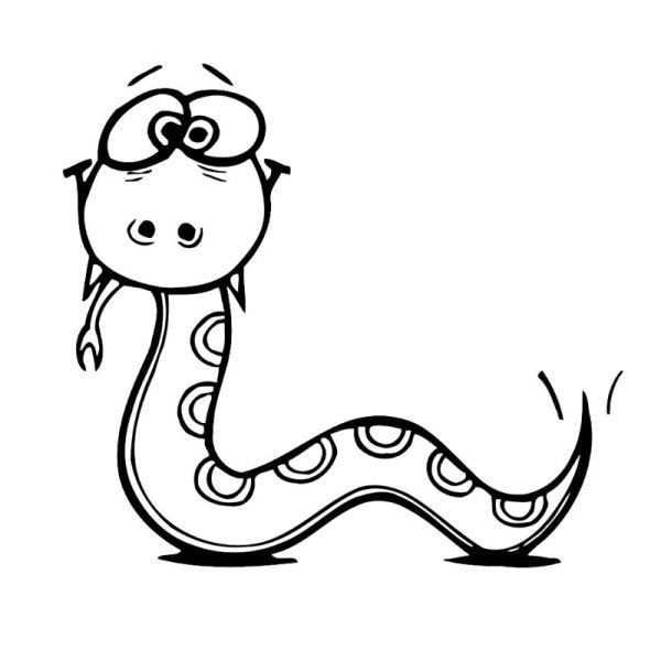 Змея раскраска для малышей