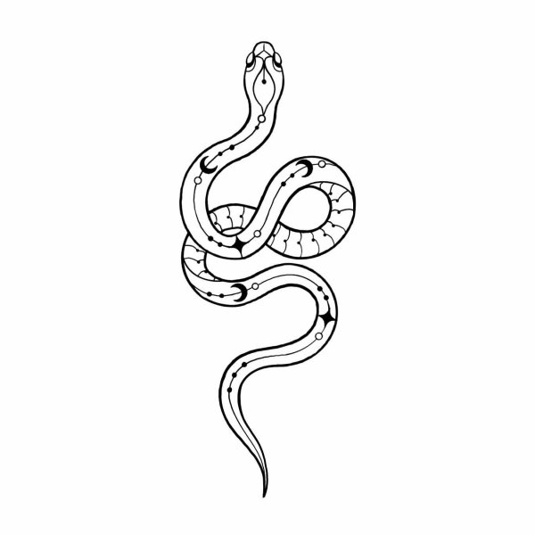 Трафарет змеи для тату