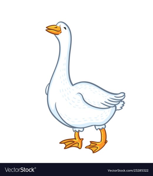 Золотой Гусь на белом фоне